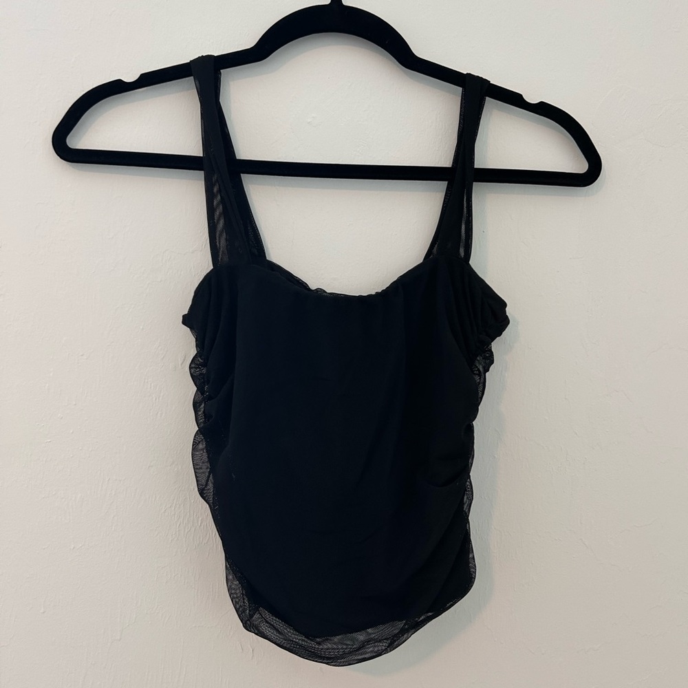 Anastasia Black Mesh Crop Top